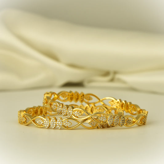 real gold diamond like ad bangle elegant minimal look for all occasion